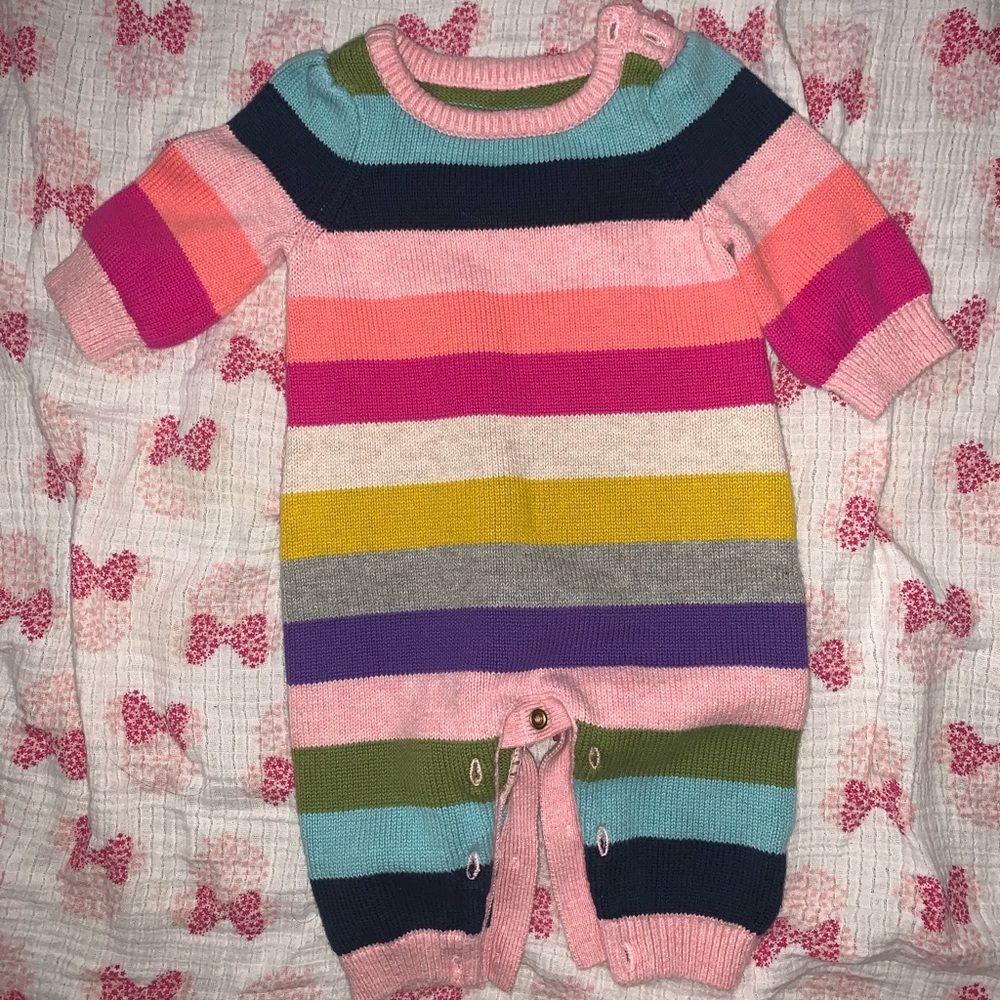 Baby Gap 0-3 months Rainbow/ striped romper onesie